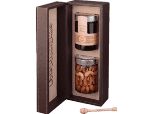Emirati Sidr Honey with Nut Honey in a Leather Box - A Luxury Gift
